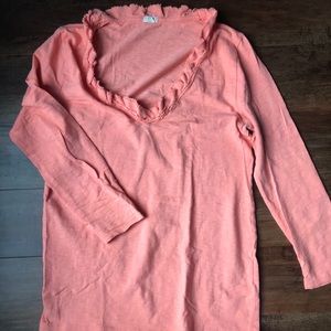 J Crew Ruffle V-neck Tee